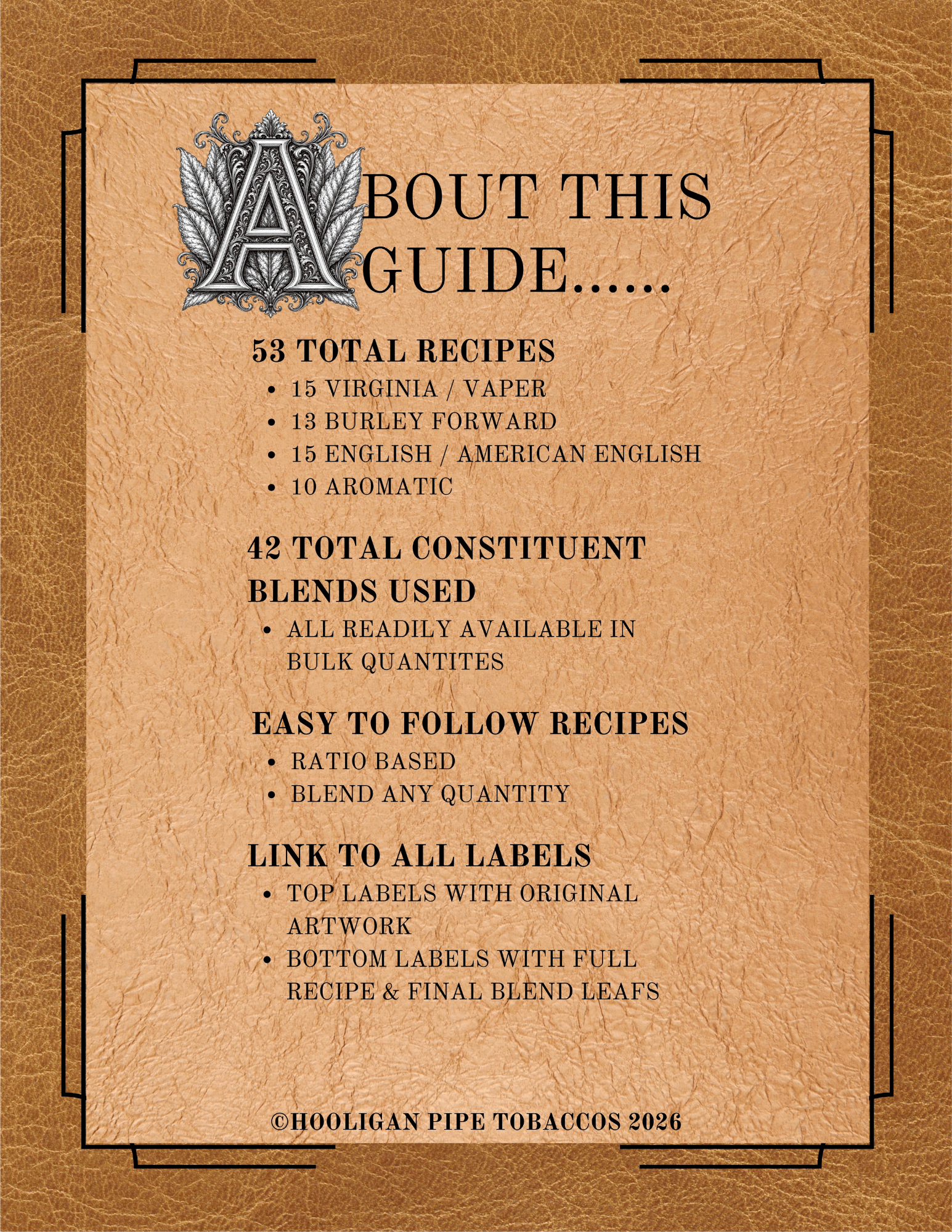PIPE TOBACCO BLENDING GUIDE VOL. 1